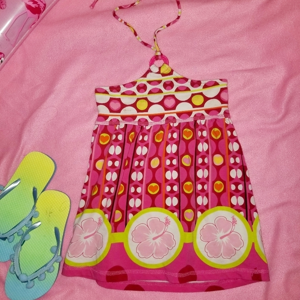 The Children's Place pink hearts dress 7/8 months